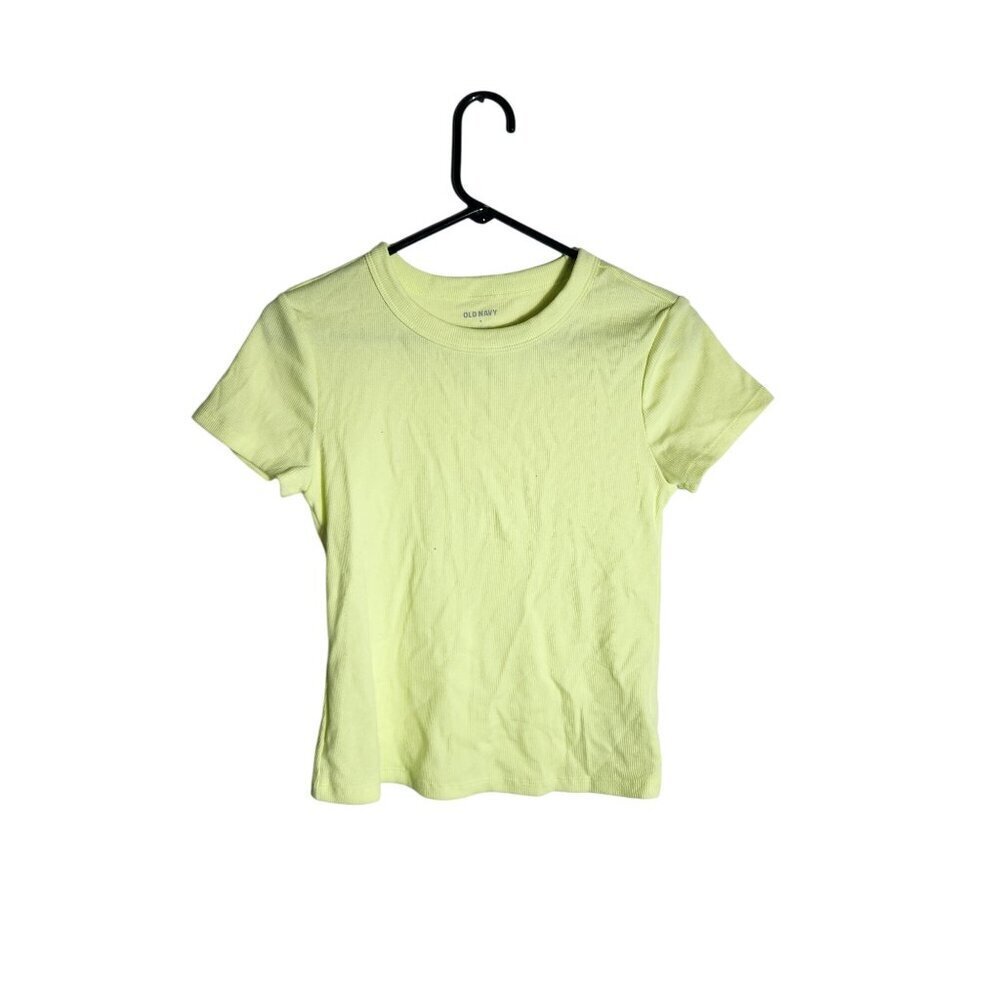 Old Navy Womens Short Sleeve Ribbed T-Shirt M Light Green Cotton Blend